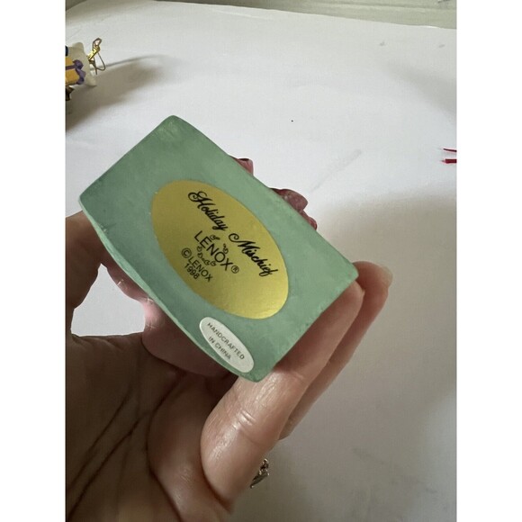 Lenox Holiday White Cat Kitten Christmas Ornaments Lot Of 2 Vintage 1998-1999 VG - Picture 11 of 11